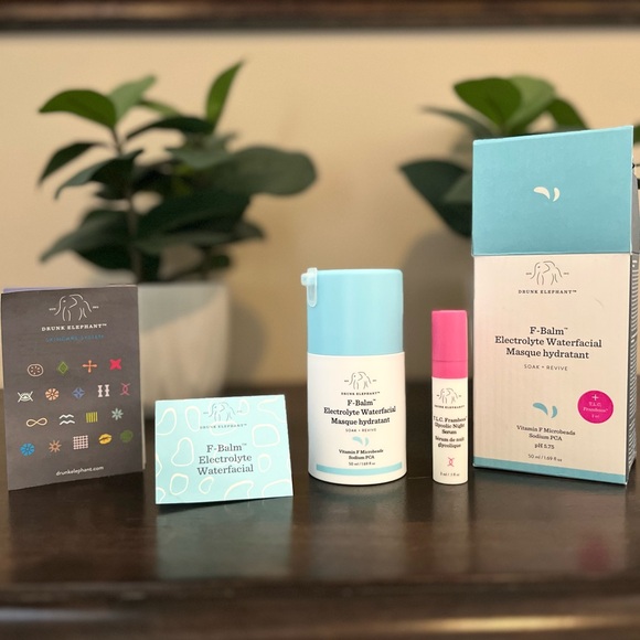 Drunk Elephant F-Balm Electrolyte Waterfacial Mask - White and Light Blue - Picture 2 of 3